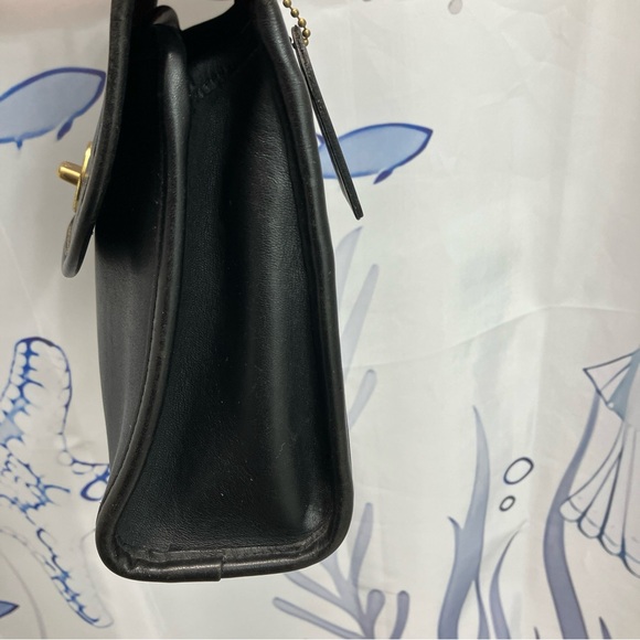 Vintage COACH REGINA Black Leather Crossbody Satchel Bag Handbag Purse 9983 - Picture 7 of 16